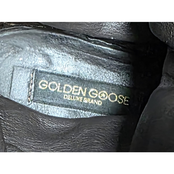 Golden Goose GGDB Black Leather Biker Harness Boots Women's Size 8 - Picture 9 of 10